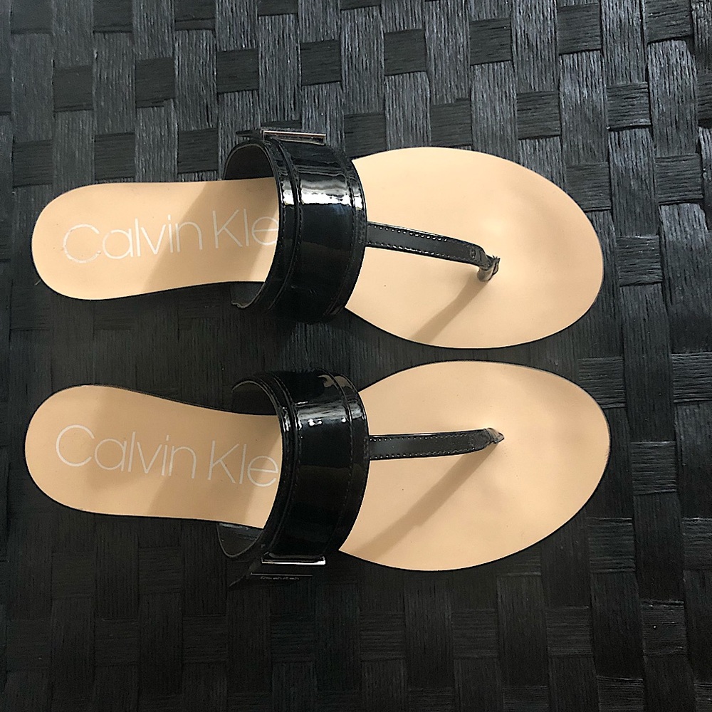 Calvin Klein Flat Thong Sandals; Size 9